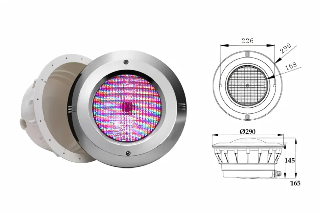 Embedded cement swimming pool lights