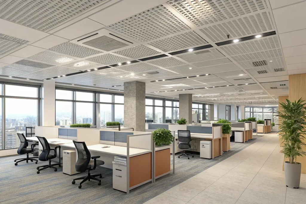 office-interior--ceiling-with-duct-ac