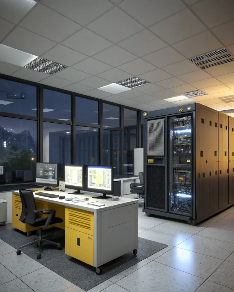 office-interior-with-computers-and-servers-running