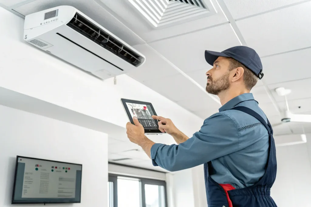 technician-guiding-air-conditioner