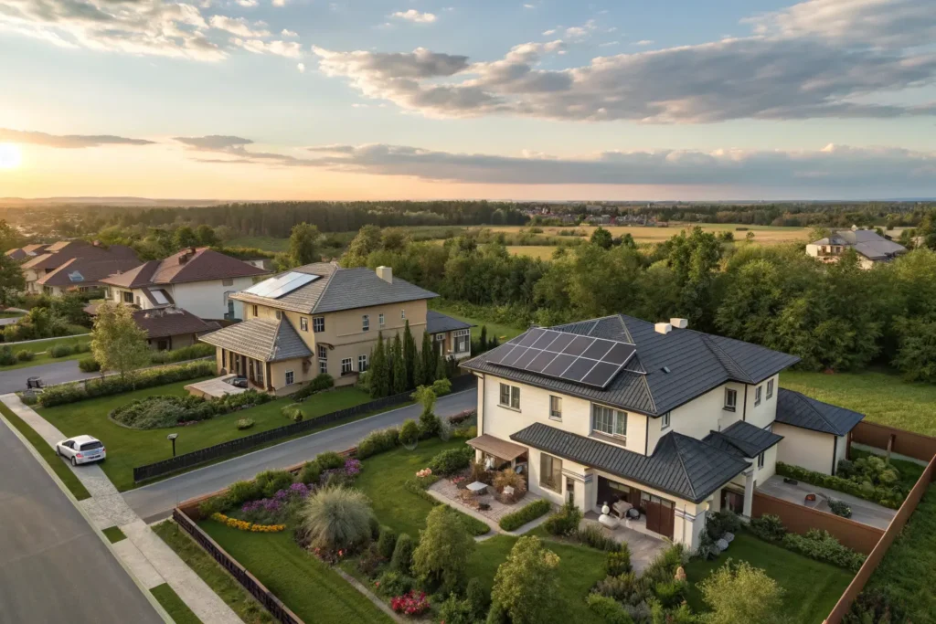 top-down-drone-view-of-residential-neighborhood