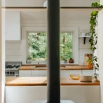 how wide opening between cabinets and stove